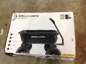 lot 15 image: GORILLA CART 4 cu. ft. Poly Garden Dump Cart (NOT USED)