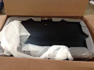 lot 18 image: PROGRESSIVE FURNITURE Willow 3-Drawer Distressed Black Nightstand (NOT USED)