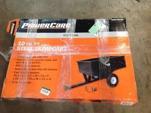 lot 19 image: POWERCARE 10 cu. ft. Lawn Mower Dump Cart with Wheels (NOT USED)