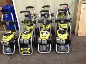 lot 34 image: PALLET OF 7 RYOBI PRESSURE WASHER FOR PARTS SEE PICS