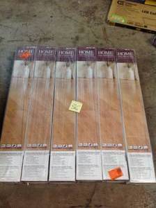 lot 36 image: 6 CASES OF HOME DECORATORS COLLECTION Horizontal Toast 38 in. T x 5 in. W x 38.59 in. L Engineered Click Bamboo Flooring