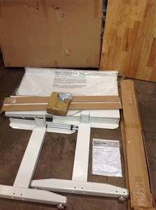 lot 40 image: HUSKY 52 in. Adjustable Height Workbench Table with 2-Drawers in Black (NOT USED)