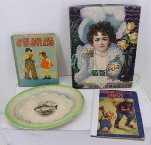lot 30 image: Coke Puzzle, Kids Books & Porcelain Plate
