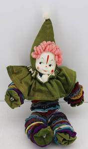lot 74 image: Vintage Hand Made Yo-Yo Clown Doll