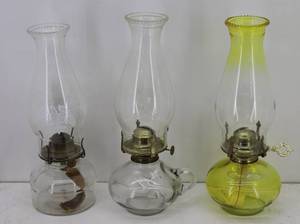 lot 76 image: (3) Oil Lamps
