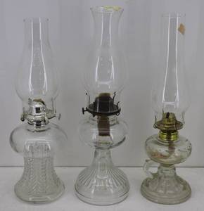 lot 77 image: (3) Oil Lamps