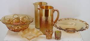 lot 90 image: Gold Carnival Glass & Misc