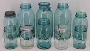 lot 92 image: Blue Canning Jars
