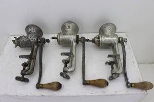 lot 109 image: (3) old Hand Grinders