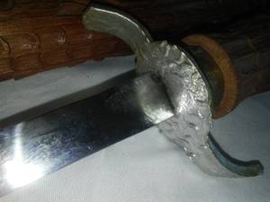 lot 27 image: Sword with teakwood handle & scabbard