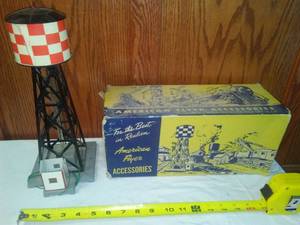 lot 131 image: American Flyer water tower with box.