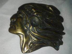 lot 156 image: Native American Brass Belt Buckle.