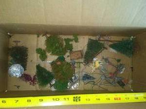 lot 203 image: Trees, lights, scenic pieces.