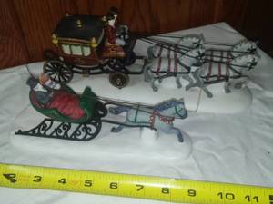 lot 78 image: 2 Dept. 56 Sleigh & Coach Heritage Village.