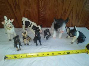 lot 114 image: Farm animals, Borden cream pourer.