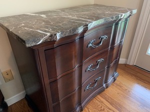 Pair of Beautiful Night Stands with Marble Tops (Bernhardt)