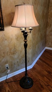 Bronze Floor Lamp With Marble Accents