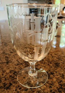 Etched Bamboo Print Glassware Set