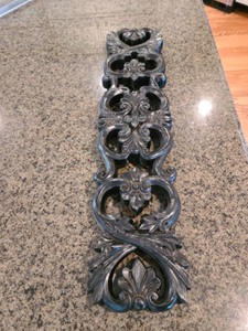 Dark Brown Carved Wood Wall Deco
