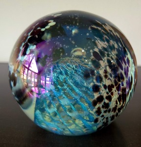 Purple, Green And Blue Paperweight
