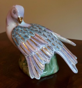 Pair Of Painted Porcelain Birds
