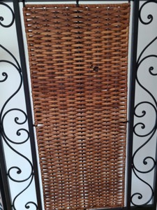 Woven Wood And Black Metal DressingPrivacy Screen