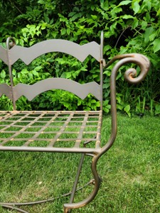 Bronze Colored Metal Bench