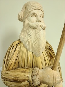 Large Craved Wooden Santa