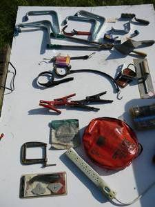 lot 77 image: Jumper Cable, Jumper end, Towels, Clamps, lots of misc