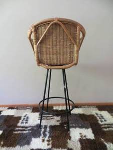 VINTAGE Wicker Barstool