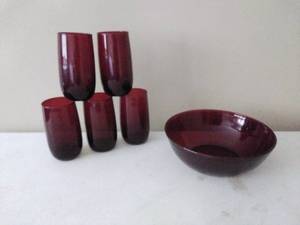 Lot of Red Glassware