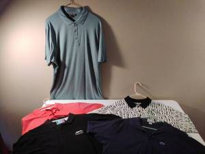 Five Mens Polo Shirts (Size Large)