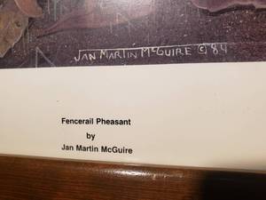 lot 110 image: Fencerail Pheasant Print by McGuire