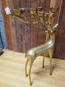 lot 167 image: Brass Deer Candelabra