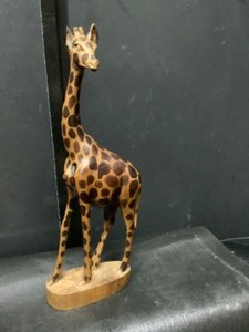 lot 120 image: Wooden Giraffe Figurines