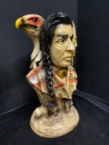 lot 168 image: Lg Native American Bust & Decor Items