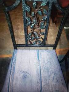 lot 35 image: Set of 4 Antique Wrought Iron Chairs - IndoorOutdoor
