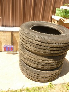 Qty of 3 Goodyear wrangler tires. P27565R18. Approx 28000 miles. As shown.