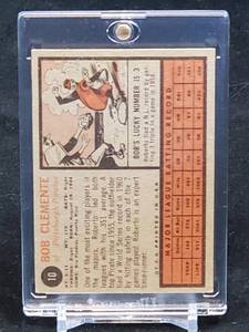 1962 Topps Baseball Roberto Clemente Card #10