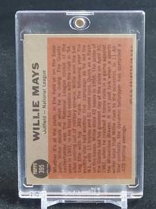 1962 Topps Baseball Willie Mays Card #395