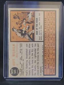 1962 Topps Baseball Hoyt Wilhelm Card #545 SHORT PRINT