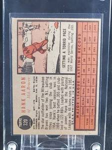 1962 Topps Baseball Hank Aaron Card #320