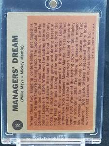 1962 Topps Baseball Mickey Mantle  Willie Mays Card #18