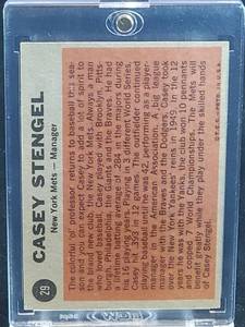 1962 Topps Baseball Casey Stengel Card #29