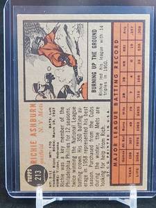 1962 Topps Baseball Richie Ashburn Card #213