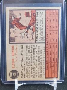 1962 Topps Baseball Elston Howard Card #400