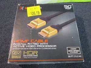 lot 38 image: 50 ft HDMI Cable HDR-open box...