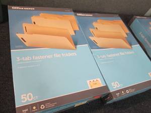 lot 164 image: 2- 50 ct Office Depot 3- tab Fasten...