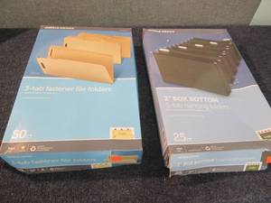 lot 166 image: 50 ct Office Depot 3- tab Fastener...