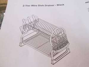 lot 185 image: 2 Tier Wire Dish Drainer...